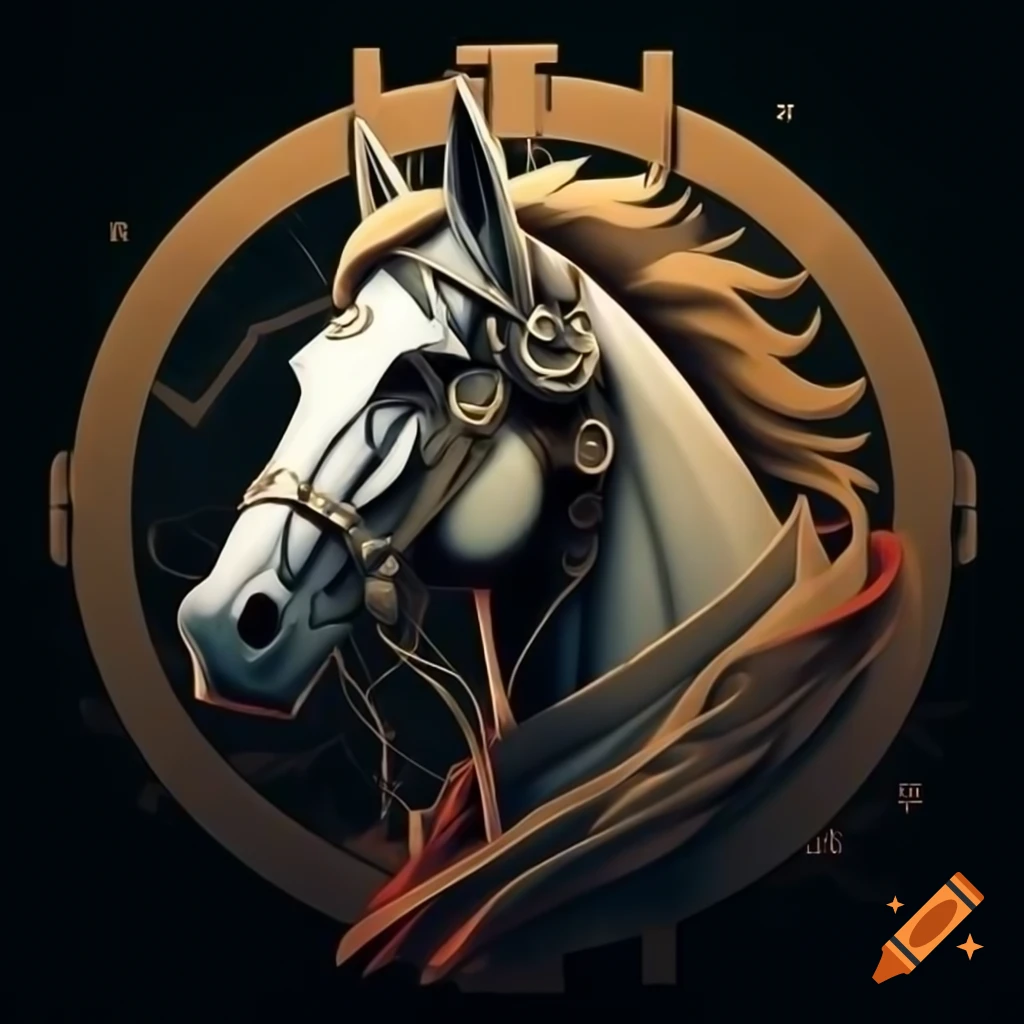 Futuristic horse ranch logo with intricate details and Western theme on ...