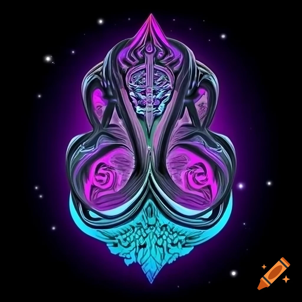 Celtic Triskele artwork featuring vibrant colors and cubism style