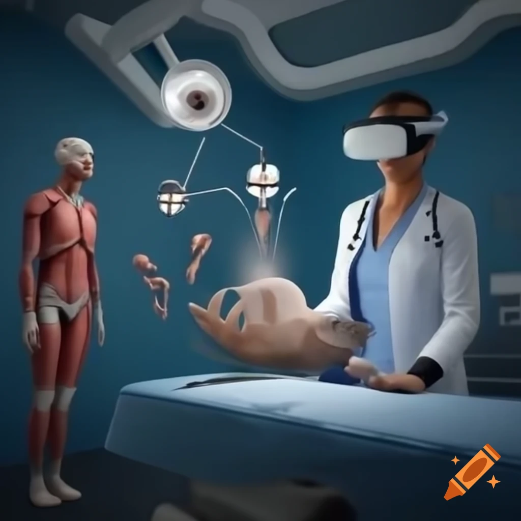 Mixed reality environment with virtual patient and doctor in operating room