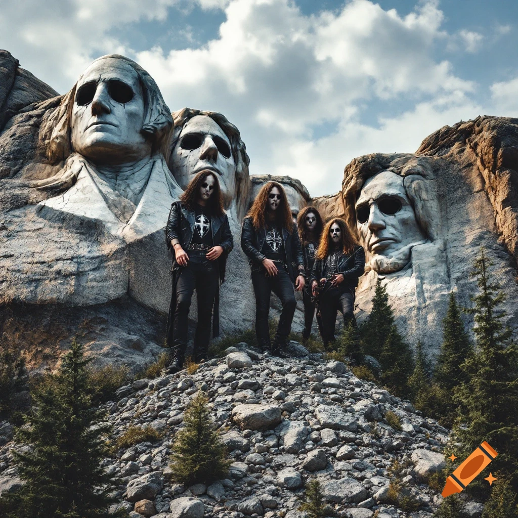 Mount Rushmore featuring Black Sabbath members