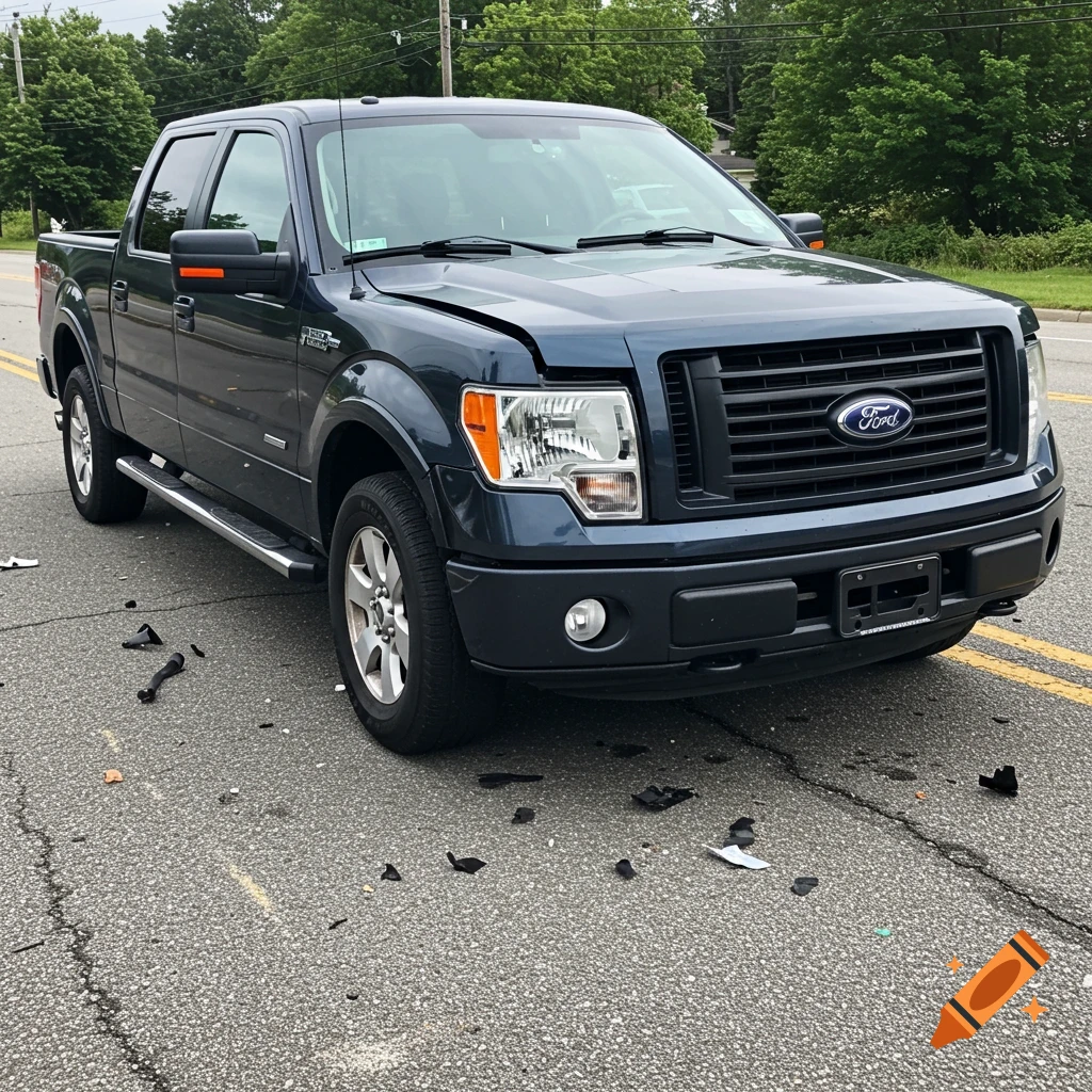 2012 Ford F150 in a car crash