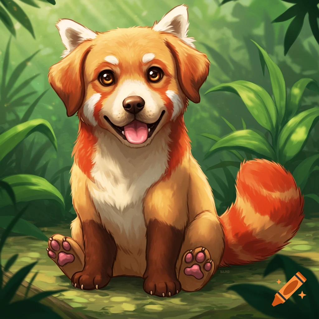 Labrador retriever and red panda hybrid