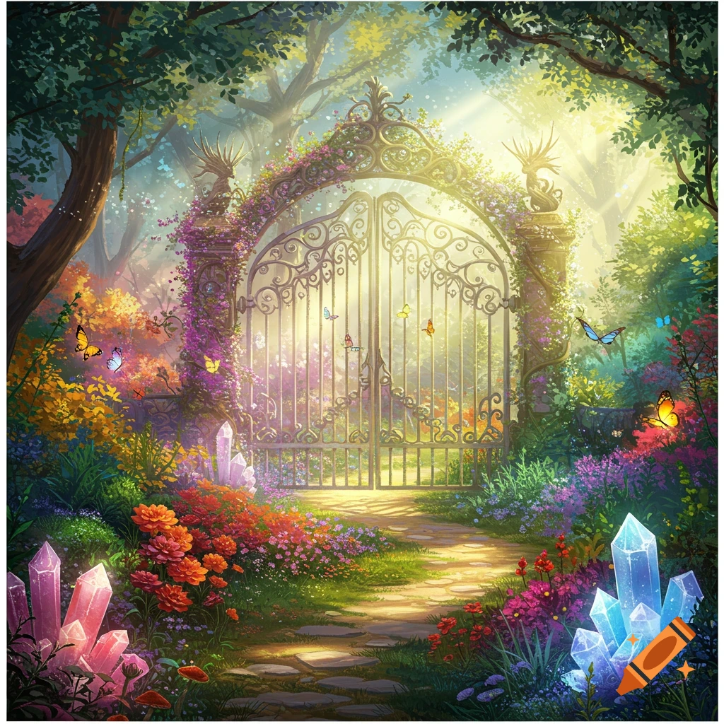 Fantasy garden with gate