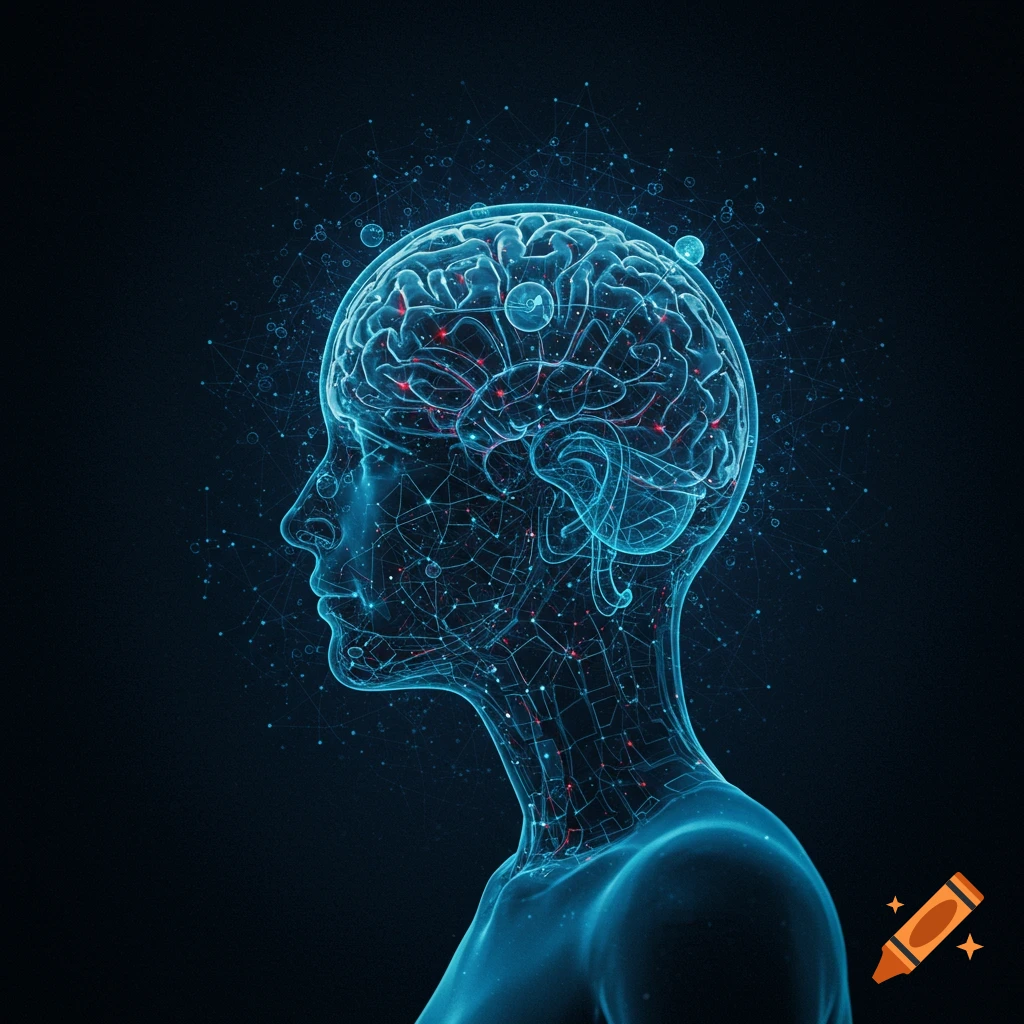 AI-generated LinkedIn banner representing neuroengineering research between EPFL and Stanford, focusing on BCI/AI for neuro.