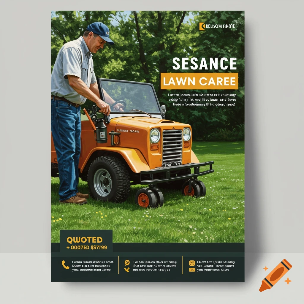 Lawn care business flyer with space for phone number and price