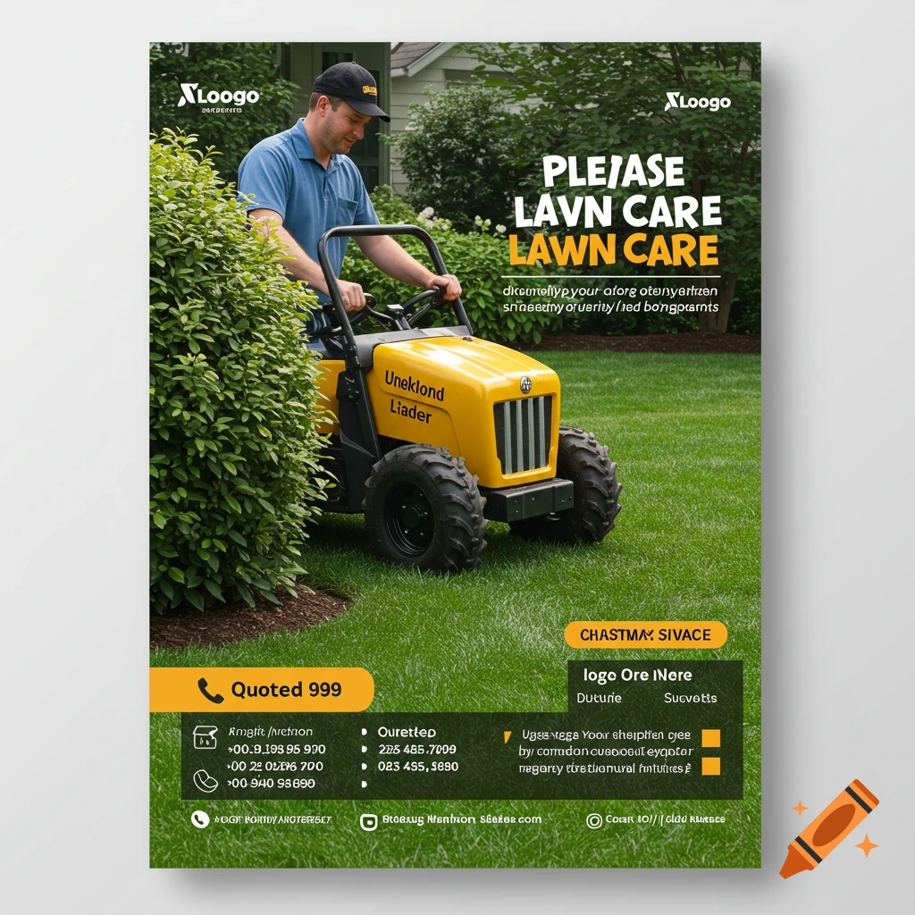 Lawn care business flyer with space for phone number and price
