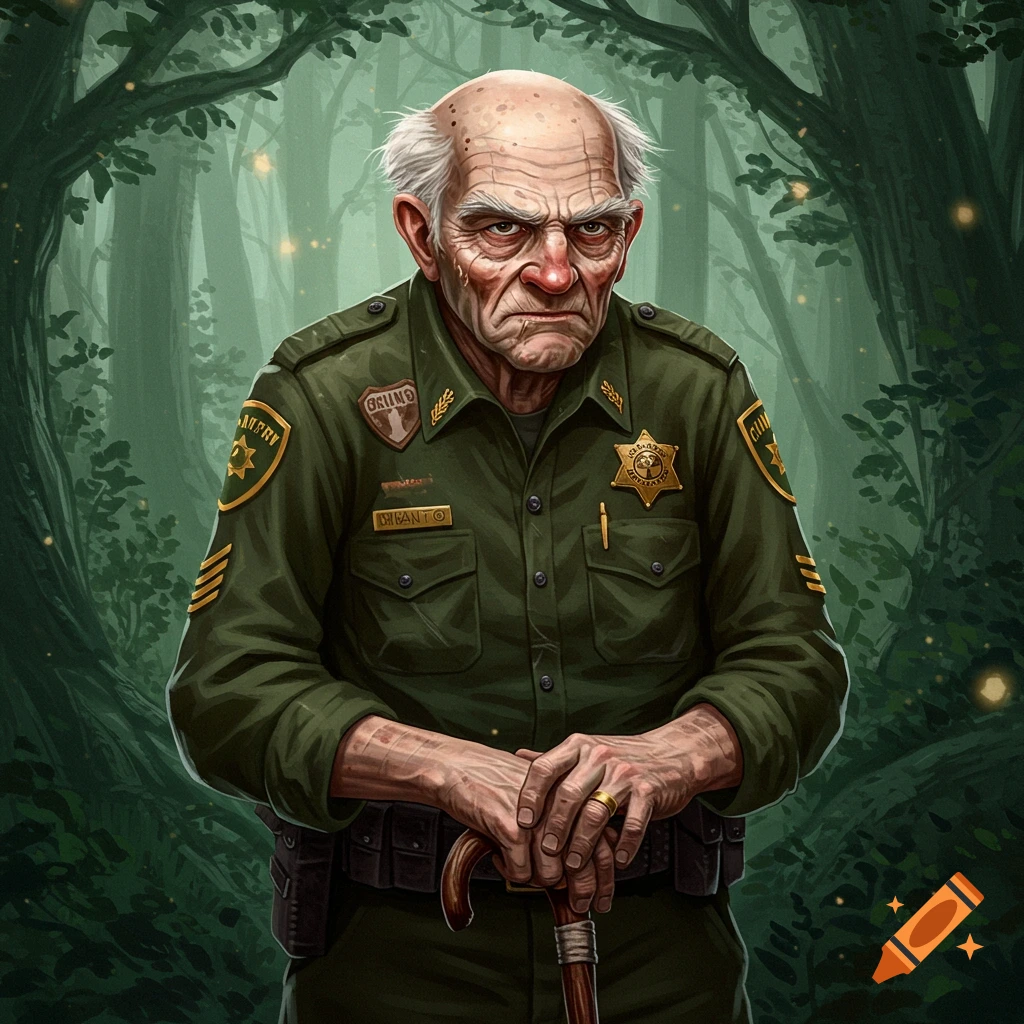Old, cranky game warden