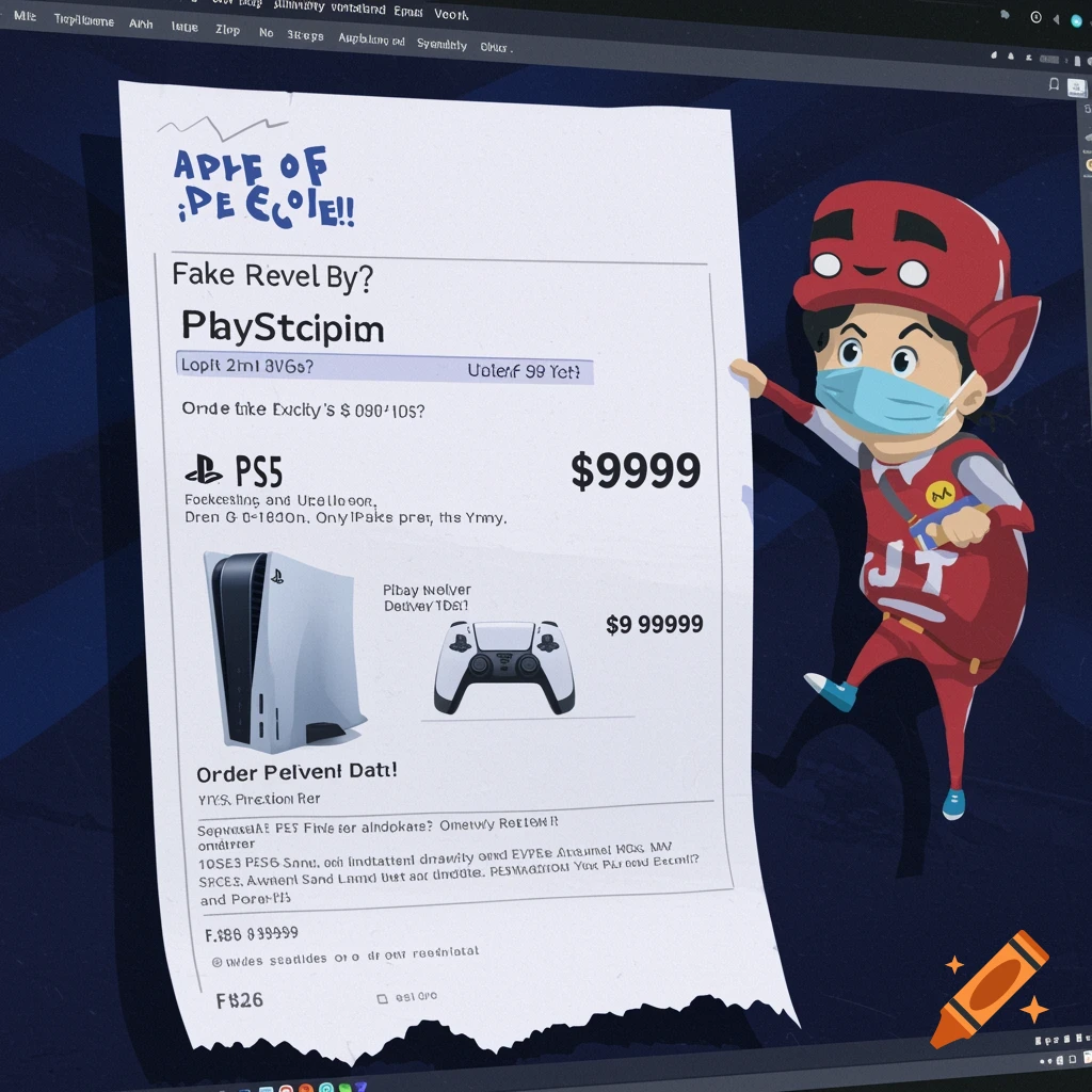 April Fools' Day joke: fake $9999 PS5 receipt email