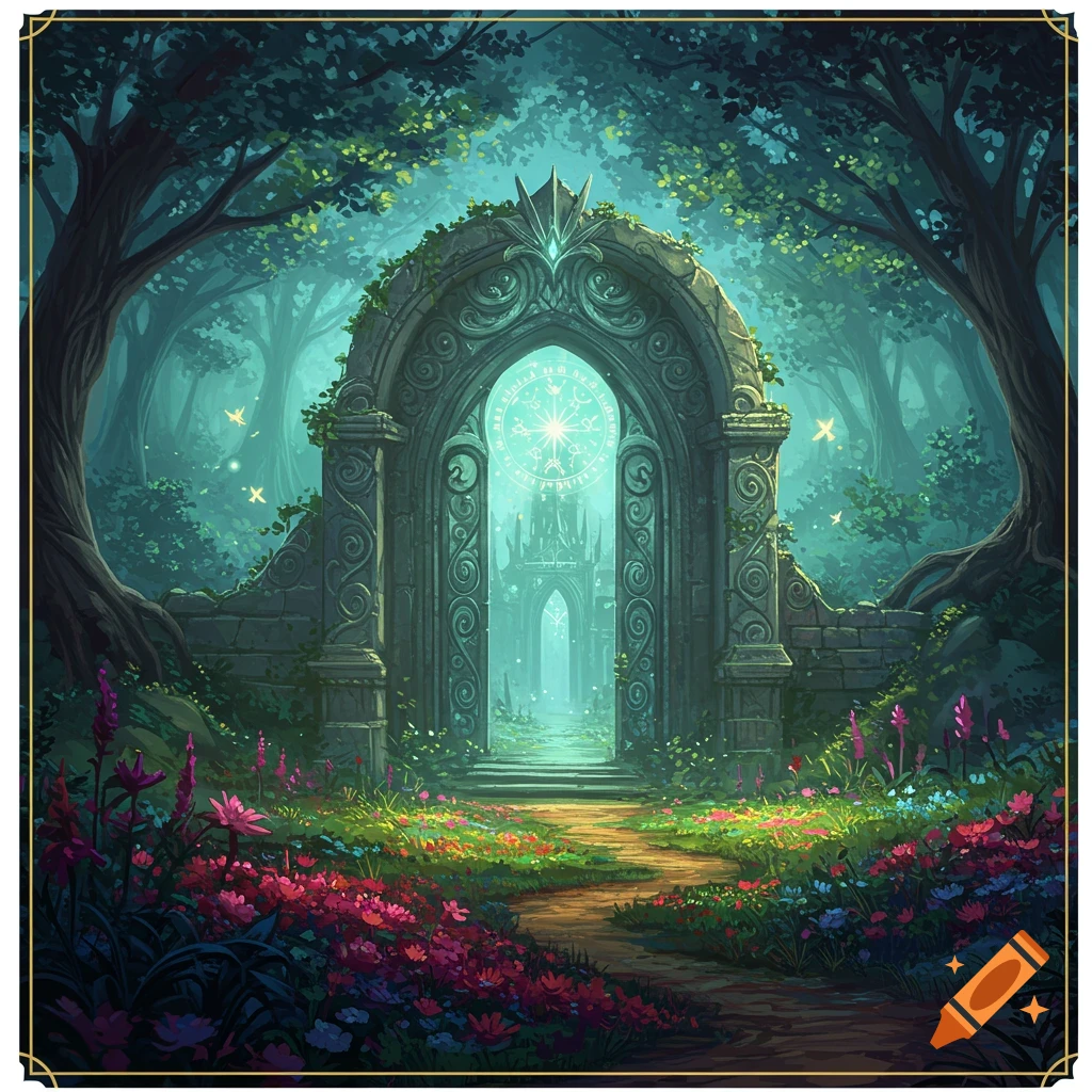 Fantasy garden with gate