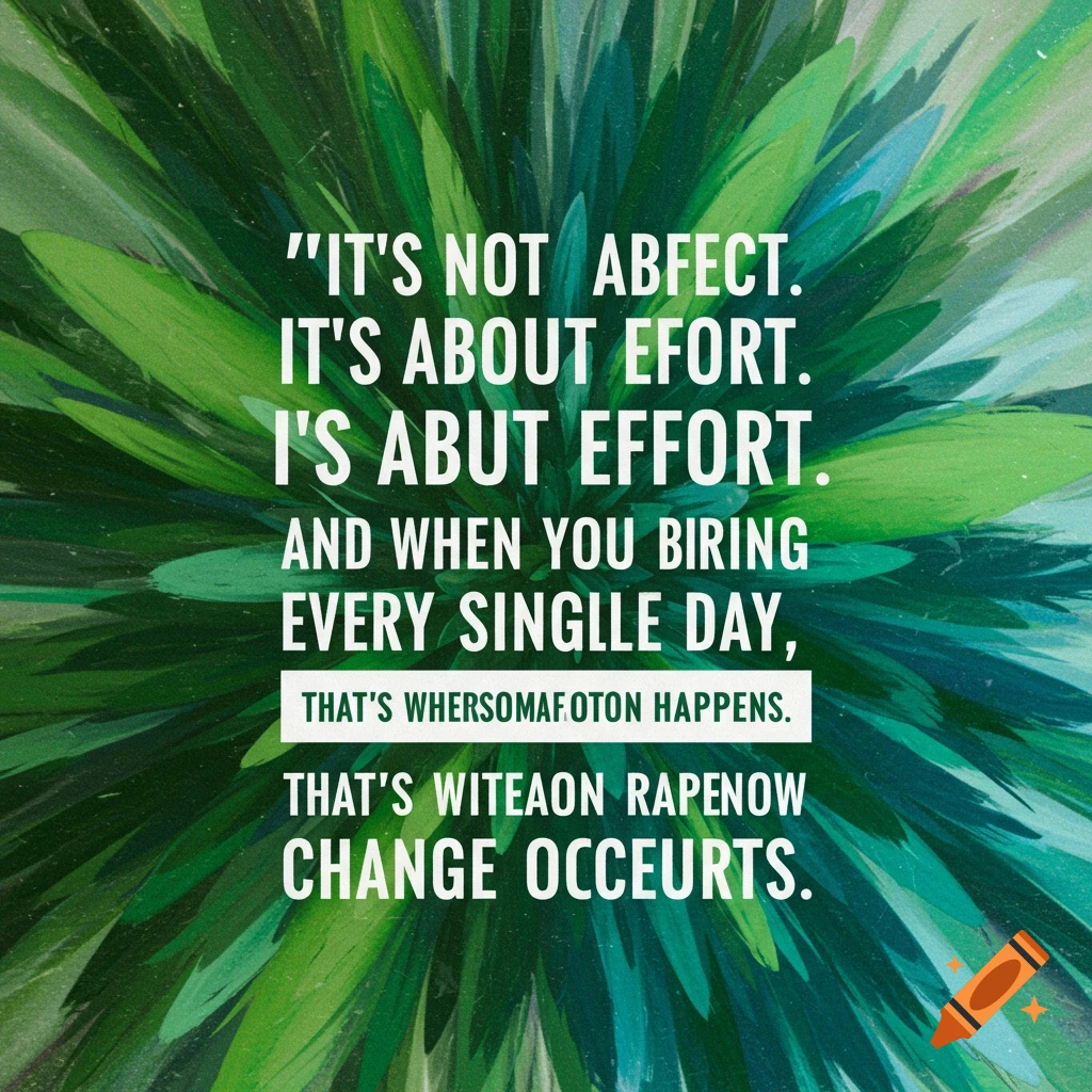 Inspirational quote about effort and transformation