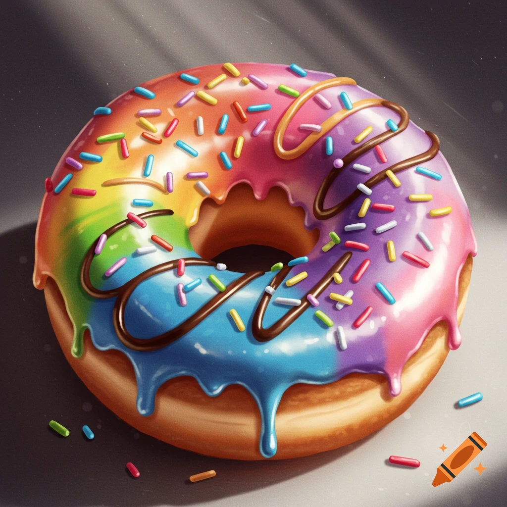 Colorful vibrant donut