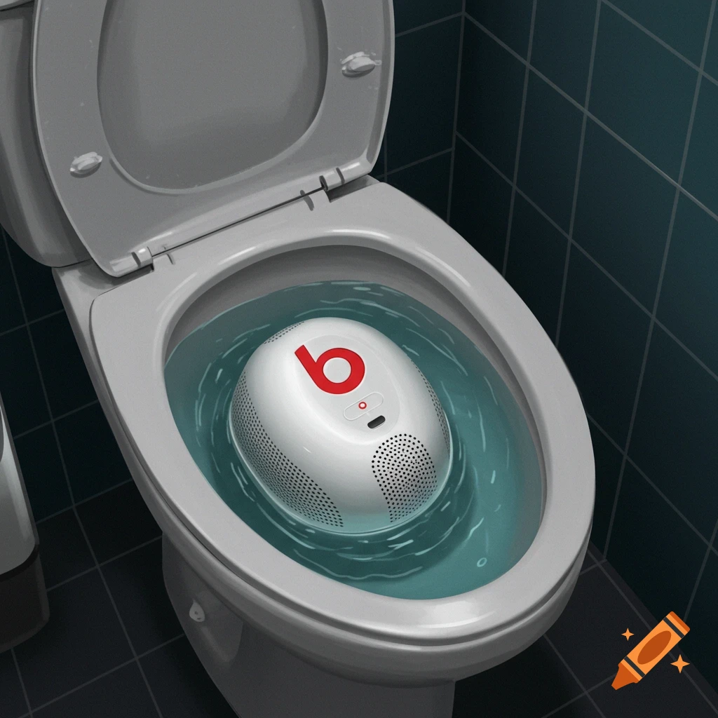 Automatic toilet cleaner prototype resembling a Beats Pill speaker