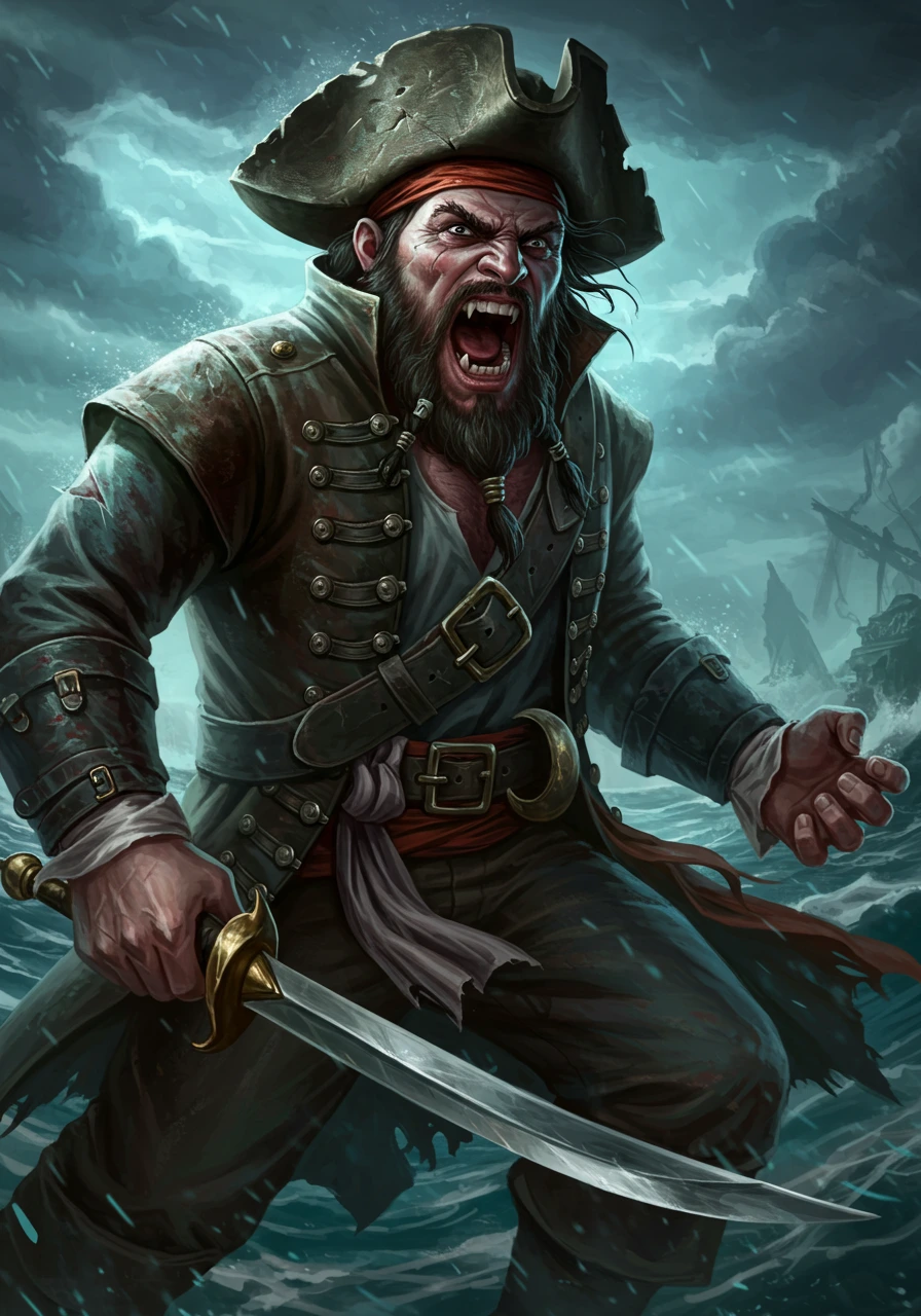 Scary pirate yelling