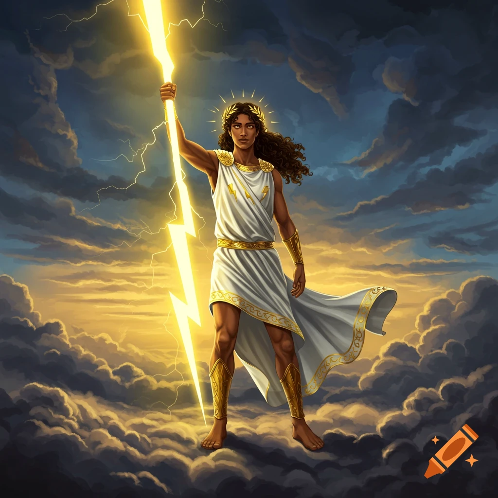 Drawing of Zayne, the god of lightning