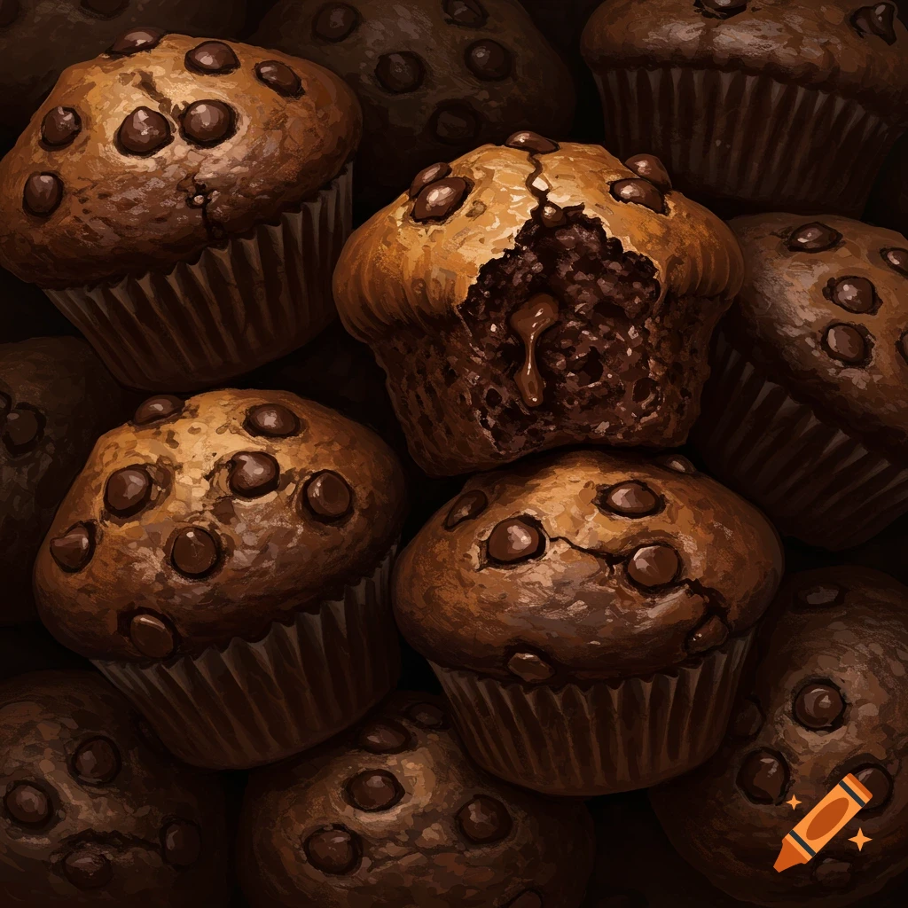 Ugly chocolate chip brownies and muffins
