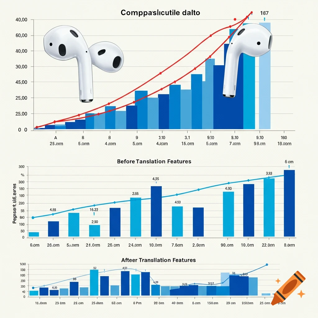 AirPods sales comparison chart showing impact of translation features
