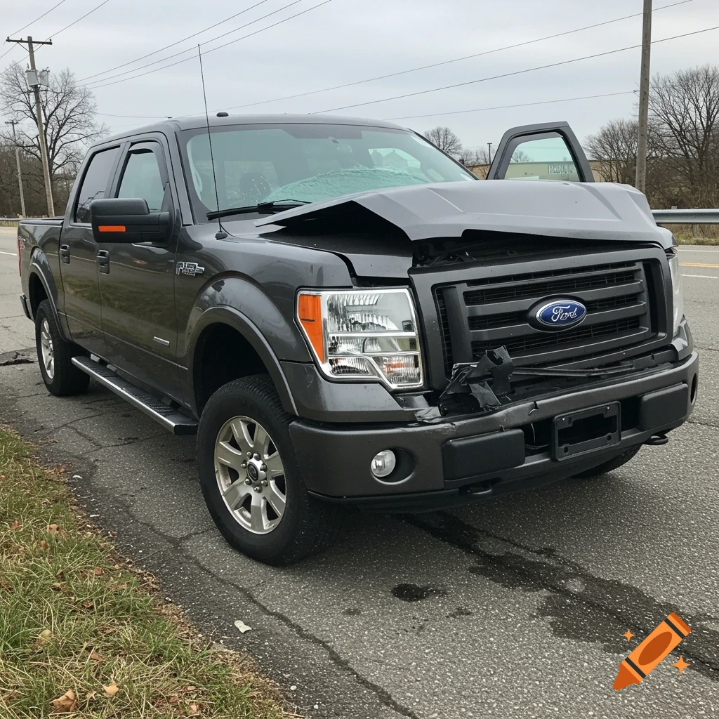 2012 Ford F150 in a car crash
