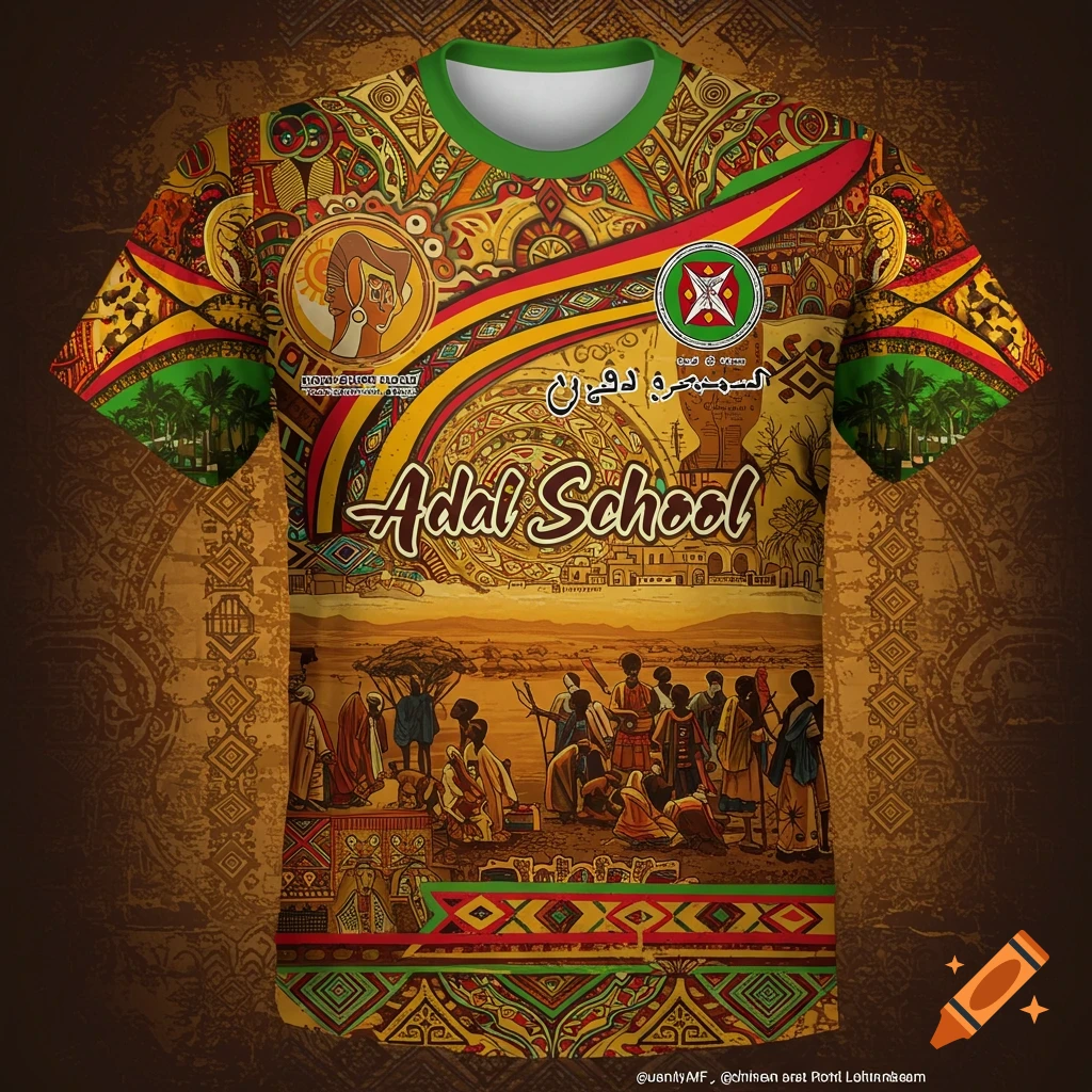Eritrean themed shirt design for Adal school