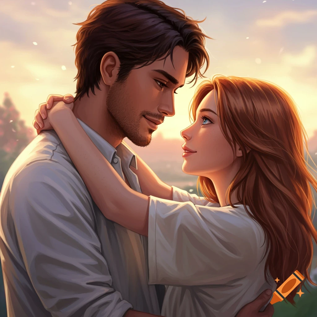 Man and woman in love