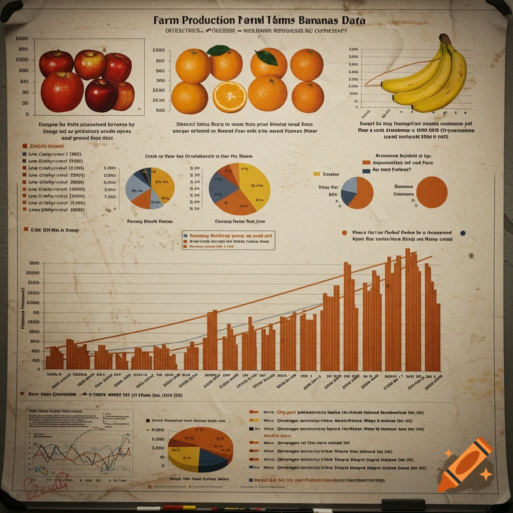 Chart showing farm production with manipulated numbers