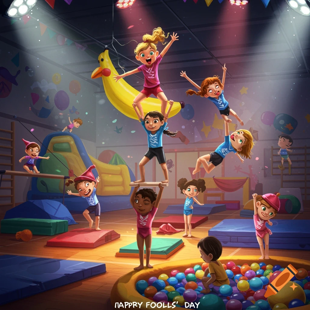 Children doing gymnastics