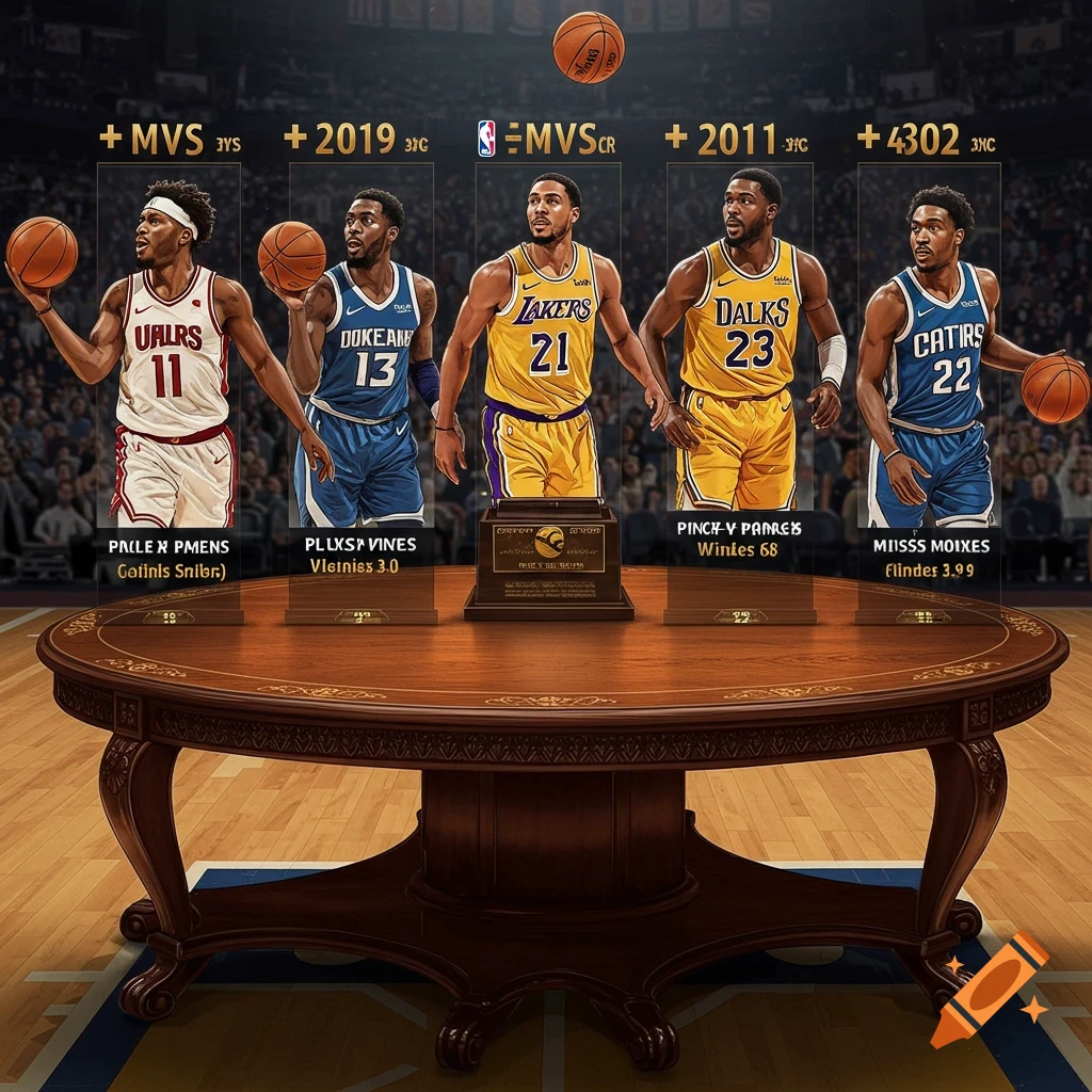 NBA MVP table with plus/minus stats from the last 5 years