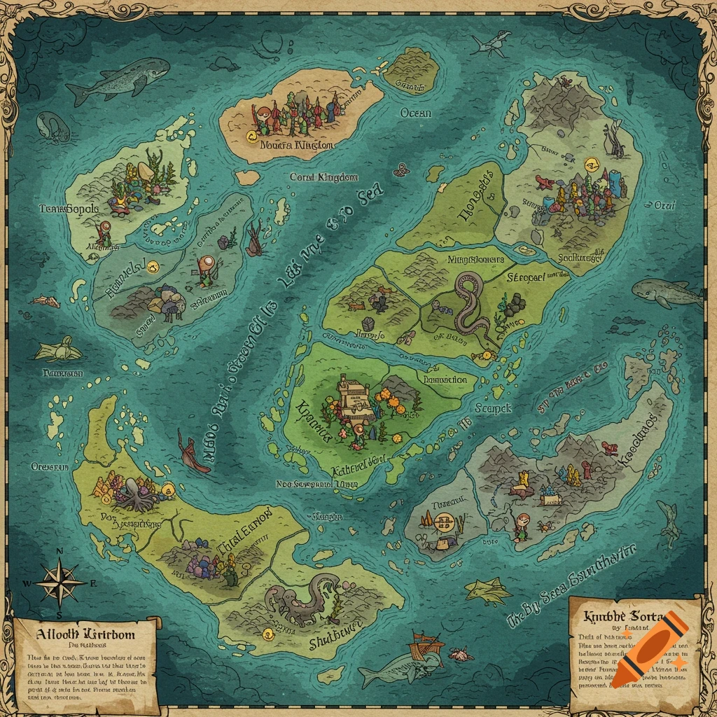 Map of 10 districts in the sea near Australia and Korea