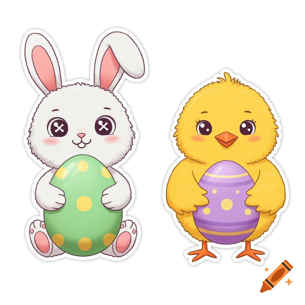 Cute Easter stickers