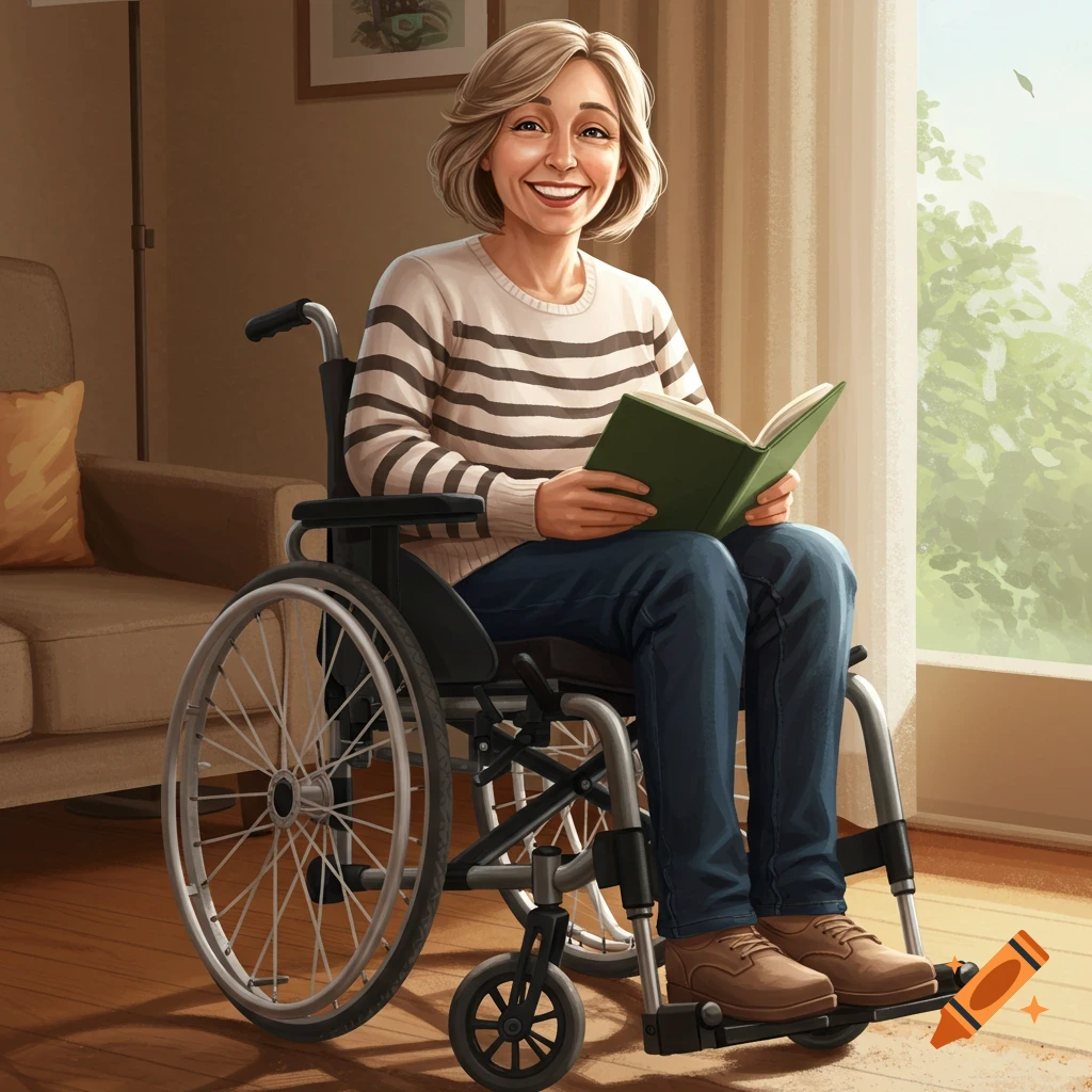 Woman in wheelchair
