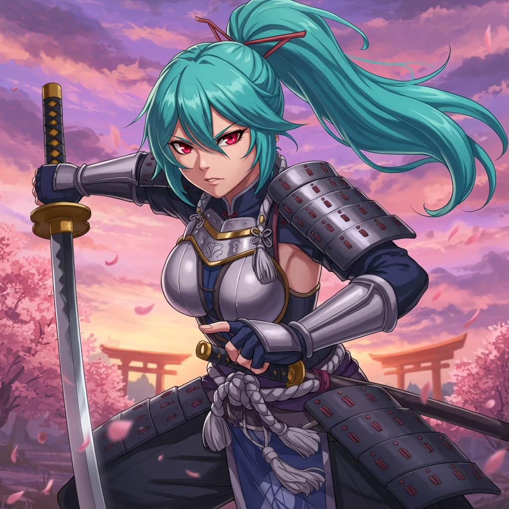 Anime warrior woman