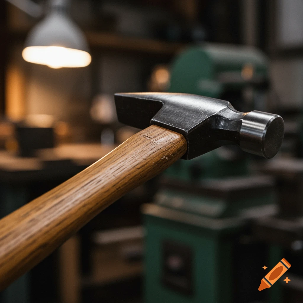 sturdy cross peen hammer with polished head