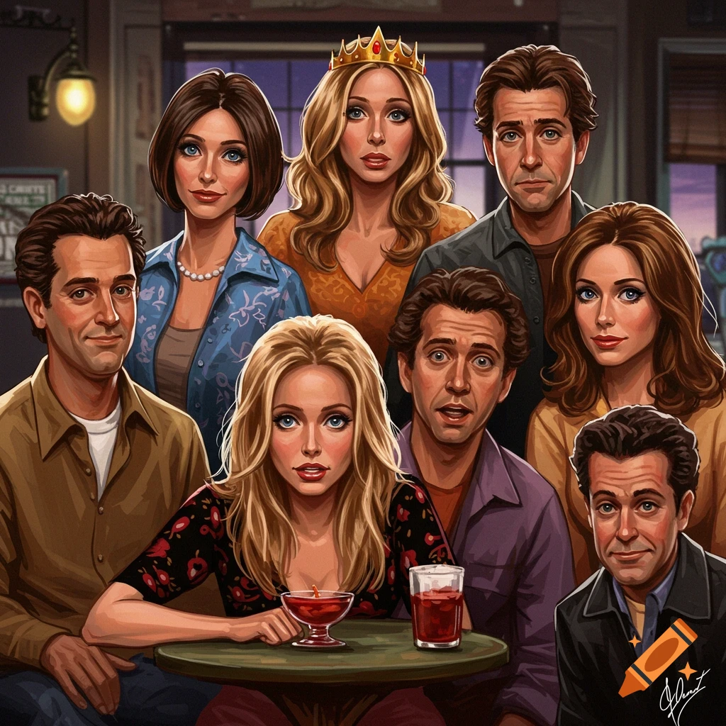 Characters inspired by 'Friends', 'WKRP In Cincinnati', and princess comedies