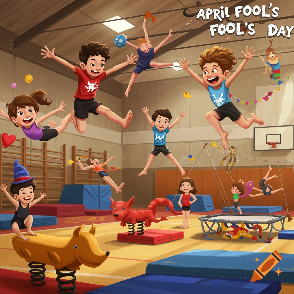 Children doing gymnastics