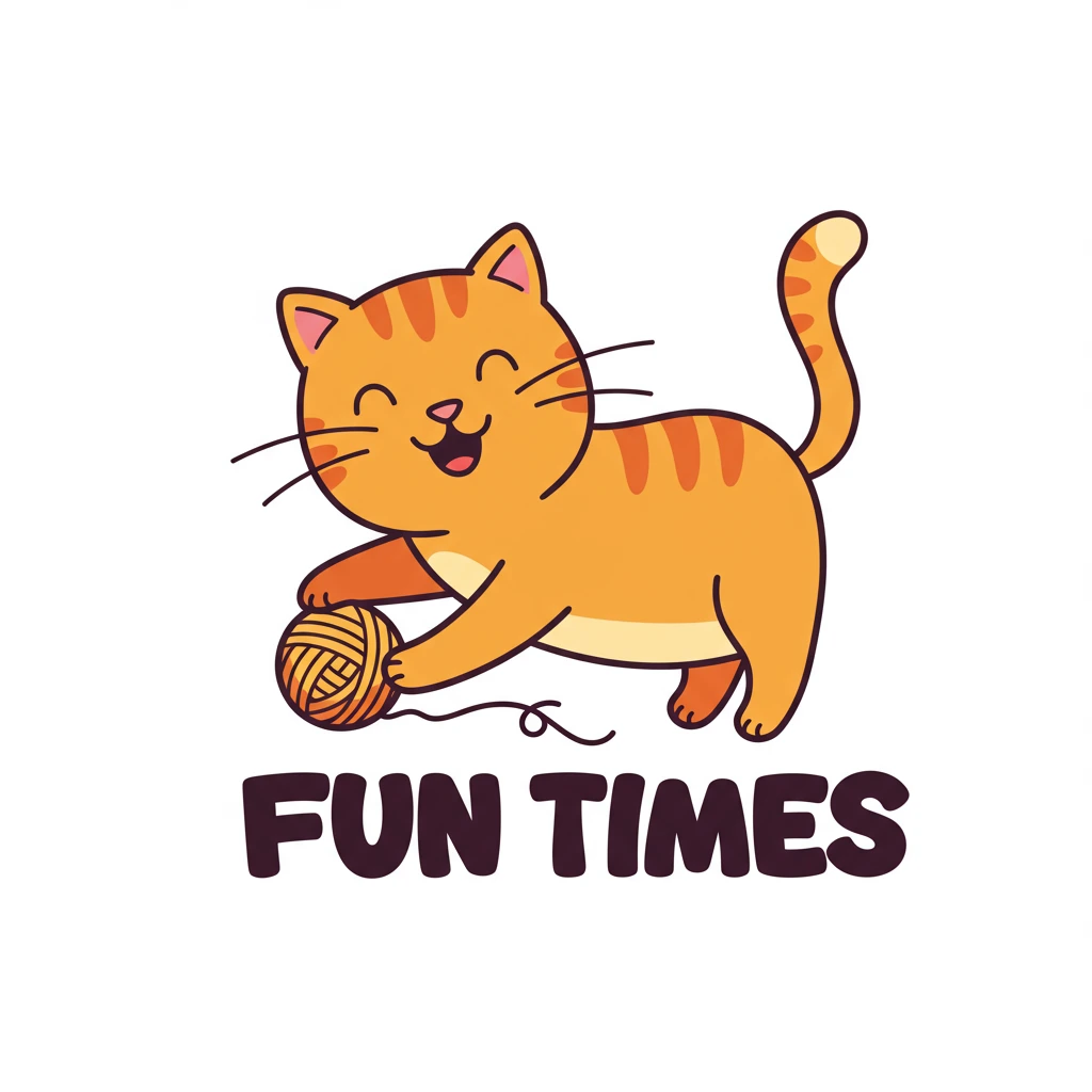 Happy cat playing with a ball