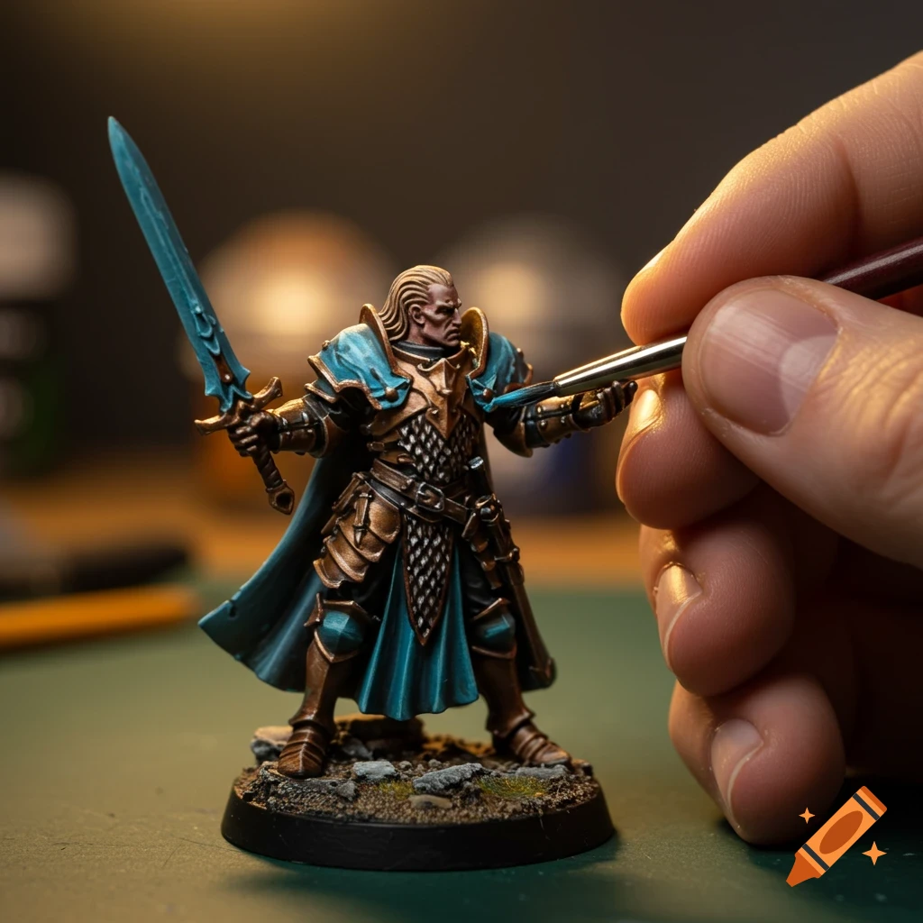 discord server icon of miniature figure painting art