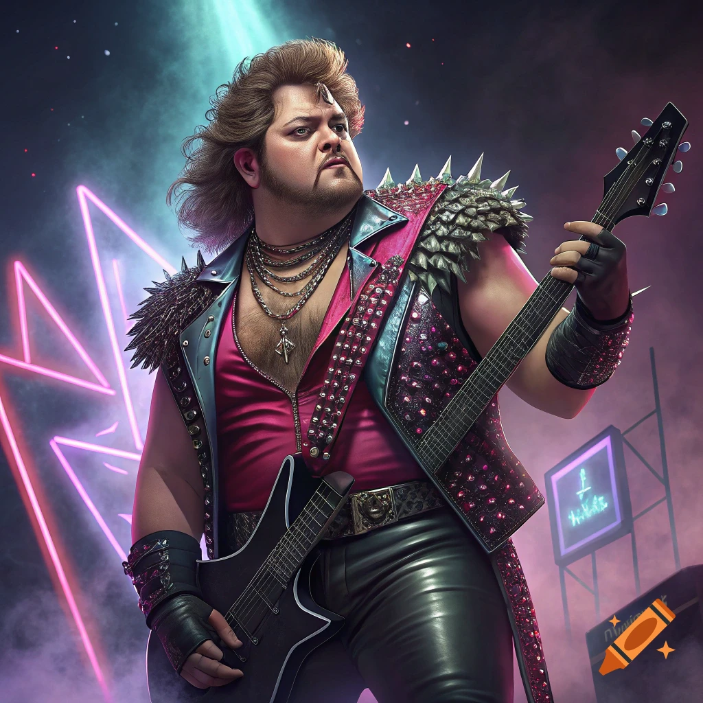 Don Vito Margera as 80s glam metal rockstar