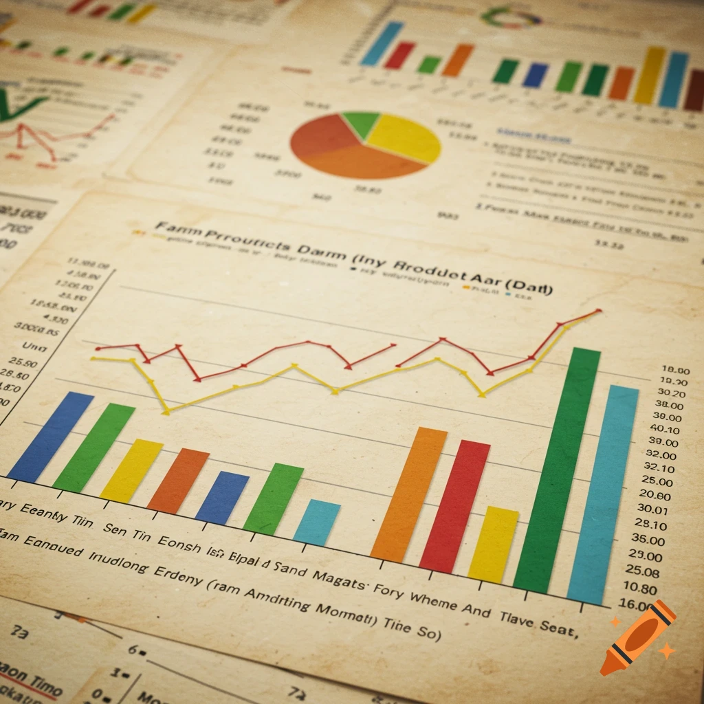 Chart showing farm production with manipulated numbers
