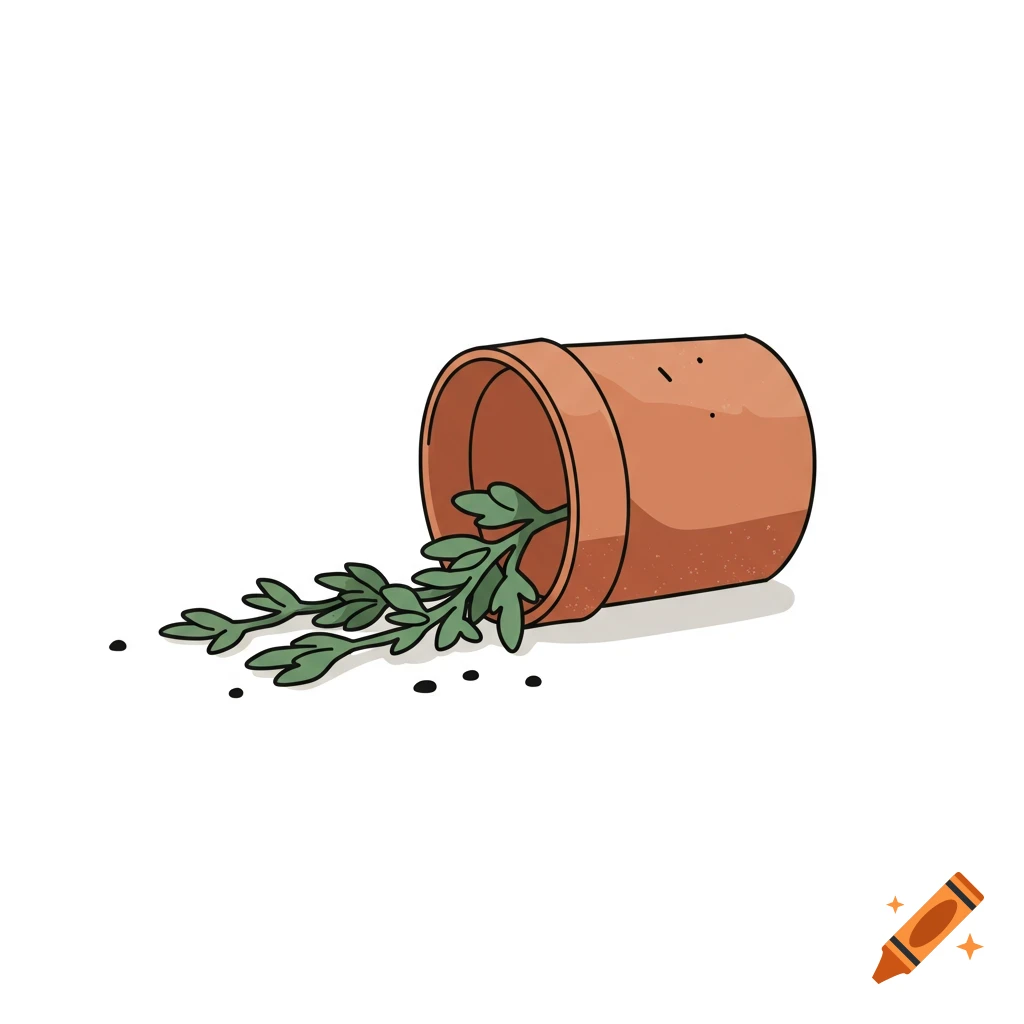 Fallen plant pot