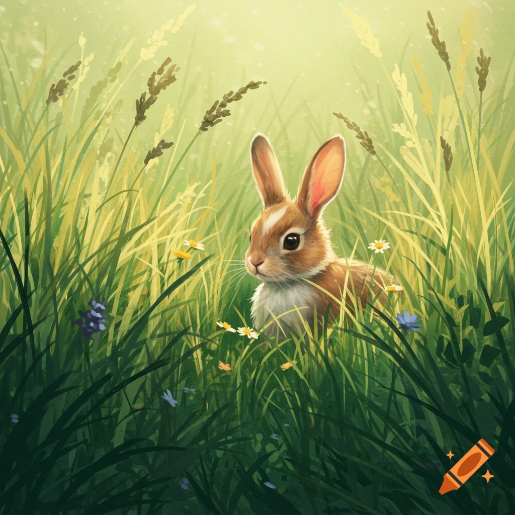 Bunny in tall grass