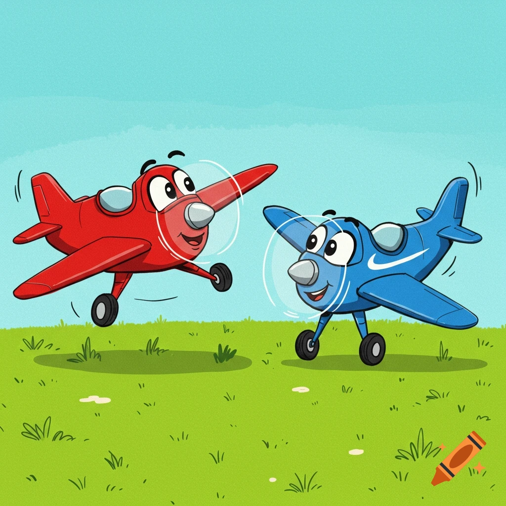 Clip art of two planes dancing
