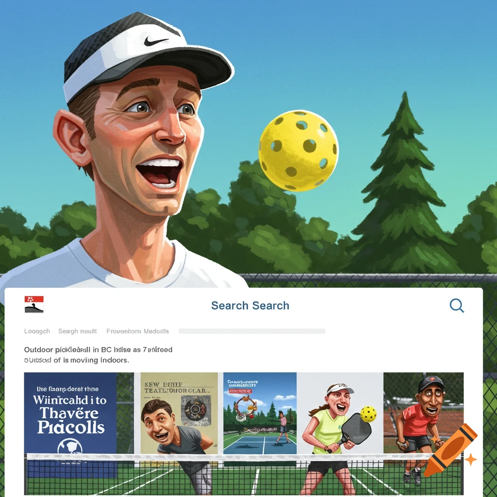 Fake Google search result about outdoor pickleball moving indoors in BC