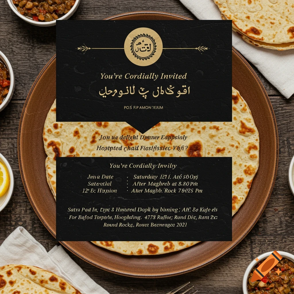 Dinner invitation hosted by Asif family, April 12, 2025