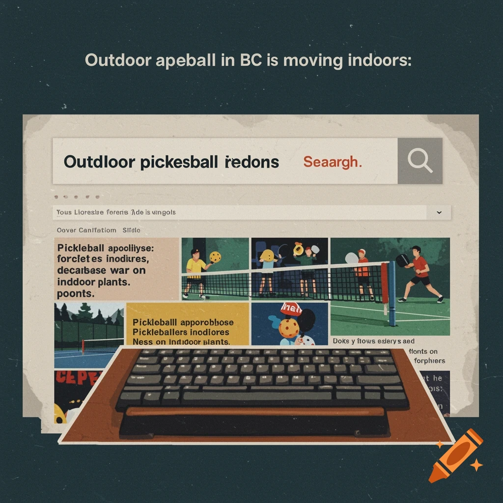 Fake Google search result about outdoor pickleball moving indoors in BC