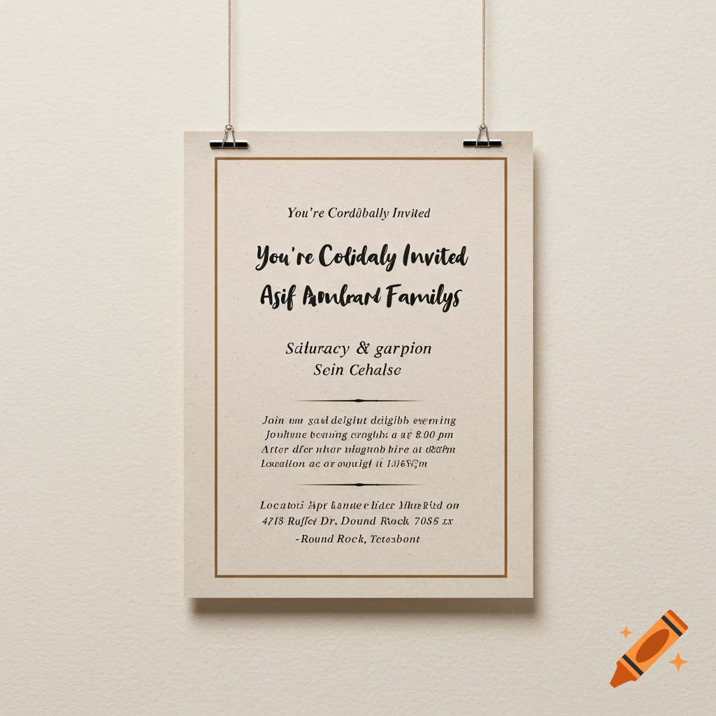 Dinner invitation hosted by Asif family, April 12, 2025