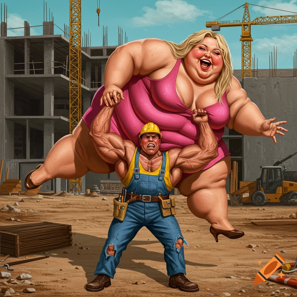 Worker attempting to lift his wife
