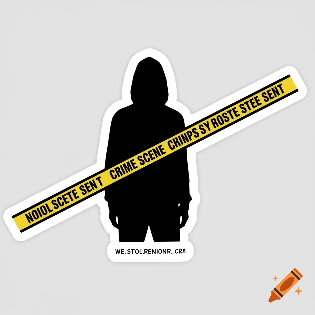 Photo-based sticker design with crime scene tape