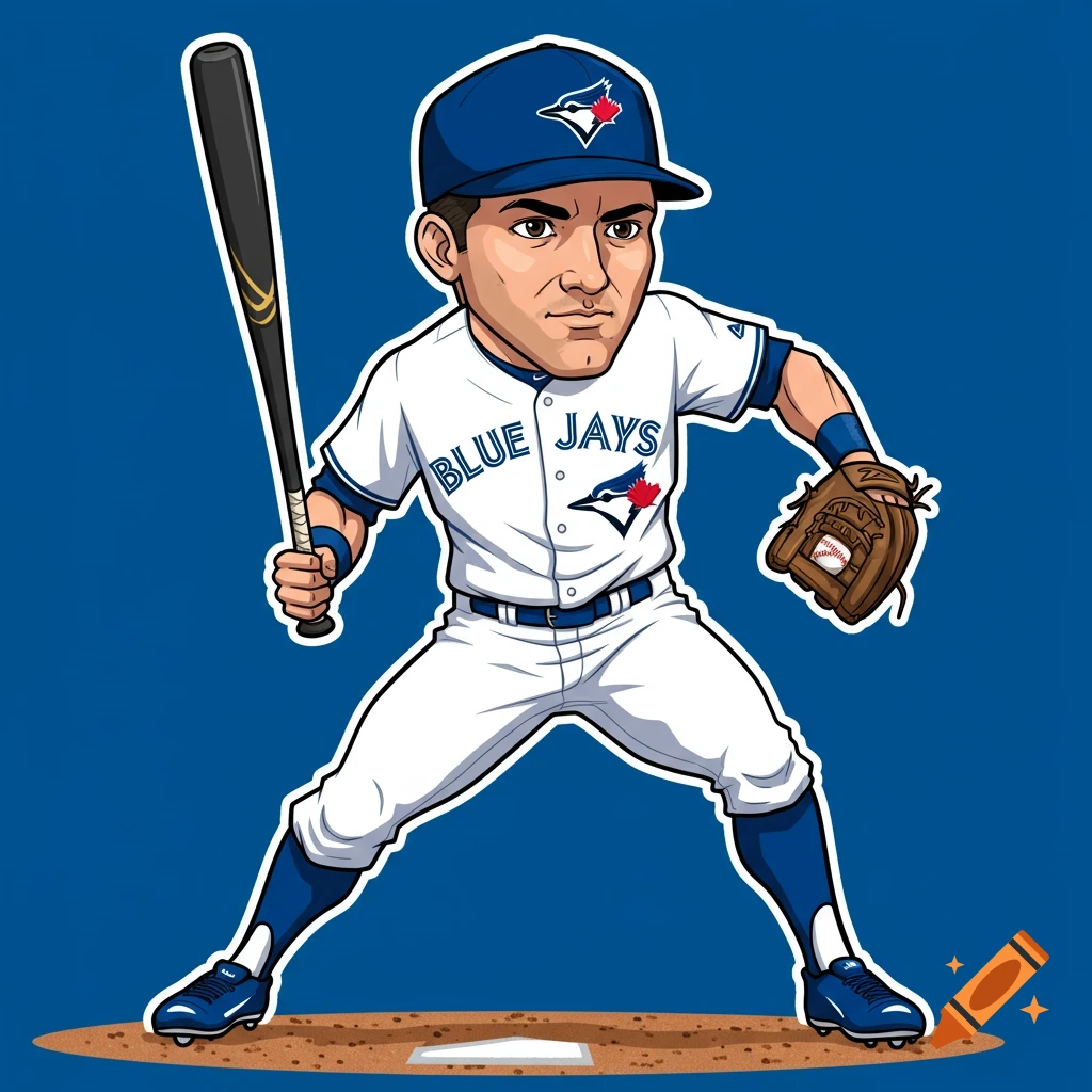 Baseball player clipart for the Blue Jays