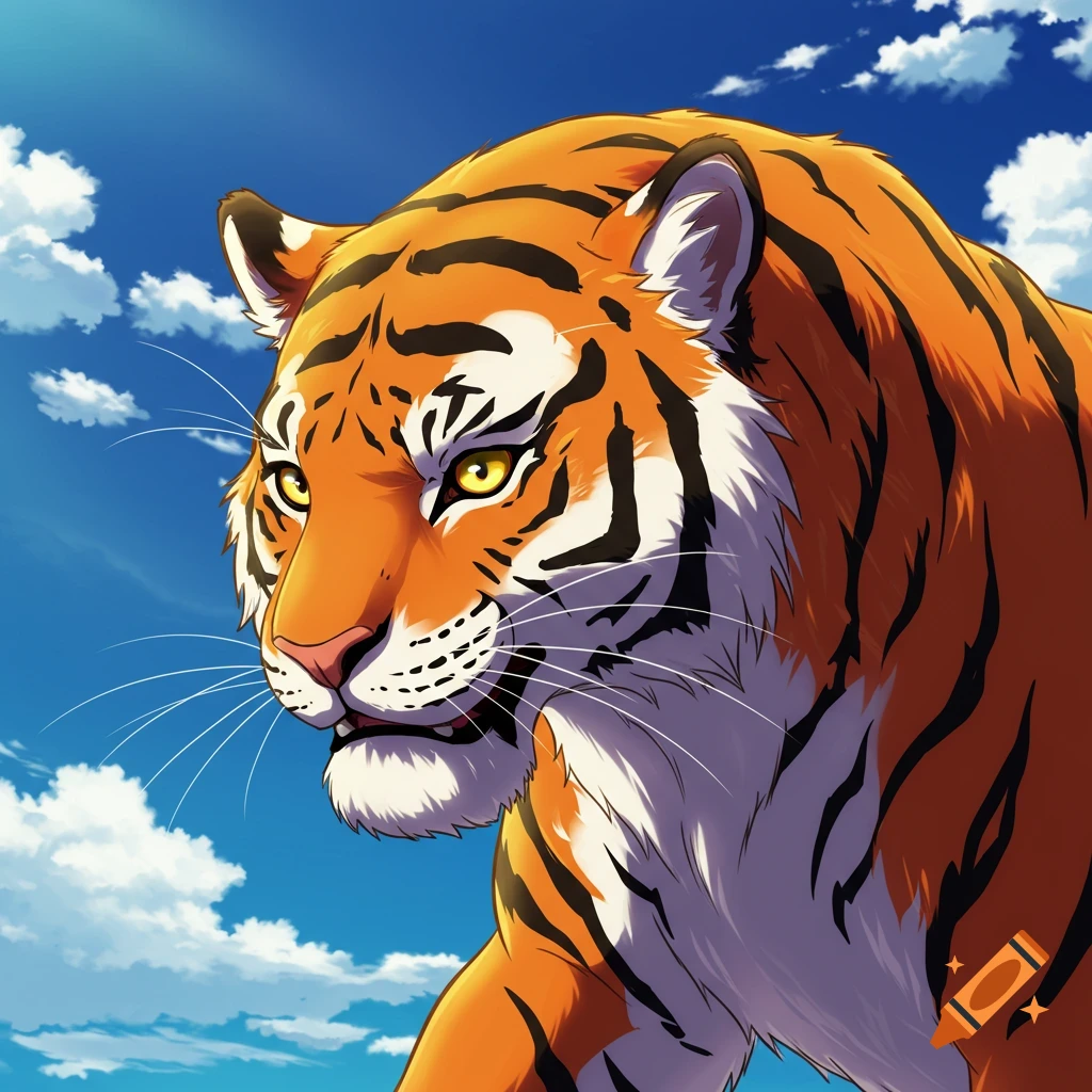 Anime styled tiger illustration