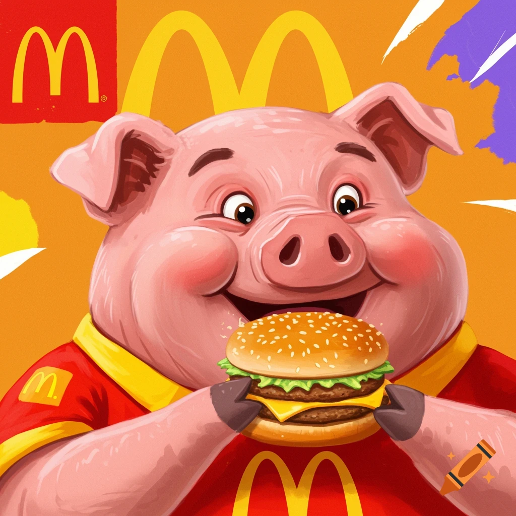 Pig Eating McDonald s On Craiyon