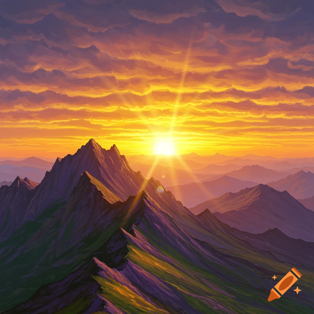 Sunrise over a mountain